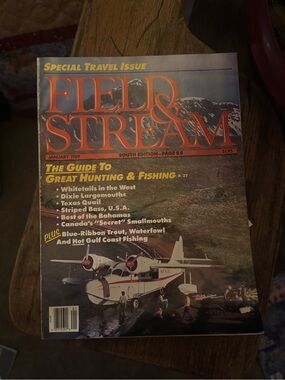 Field & Stream Magazine Cover with Orange Title and Yellow Headline